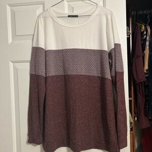 Pink Clover Cream/burgundy Sweater